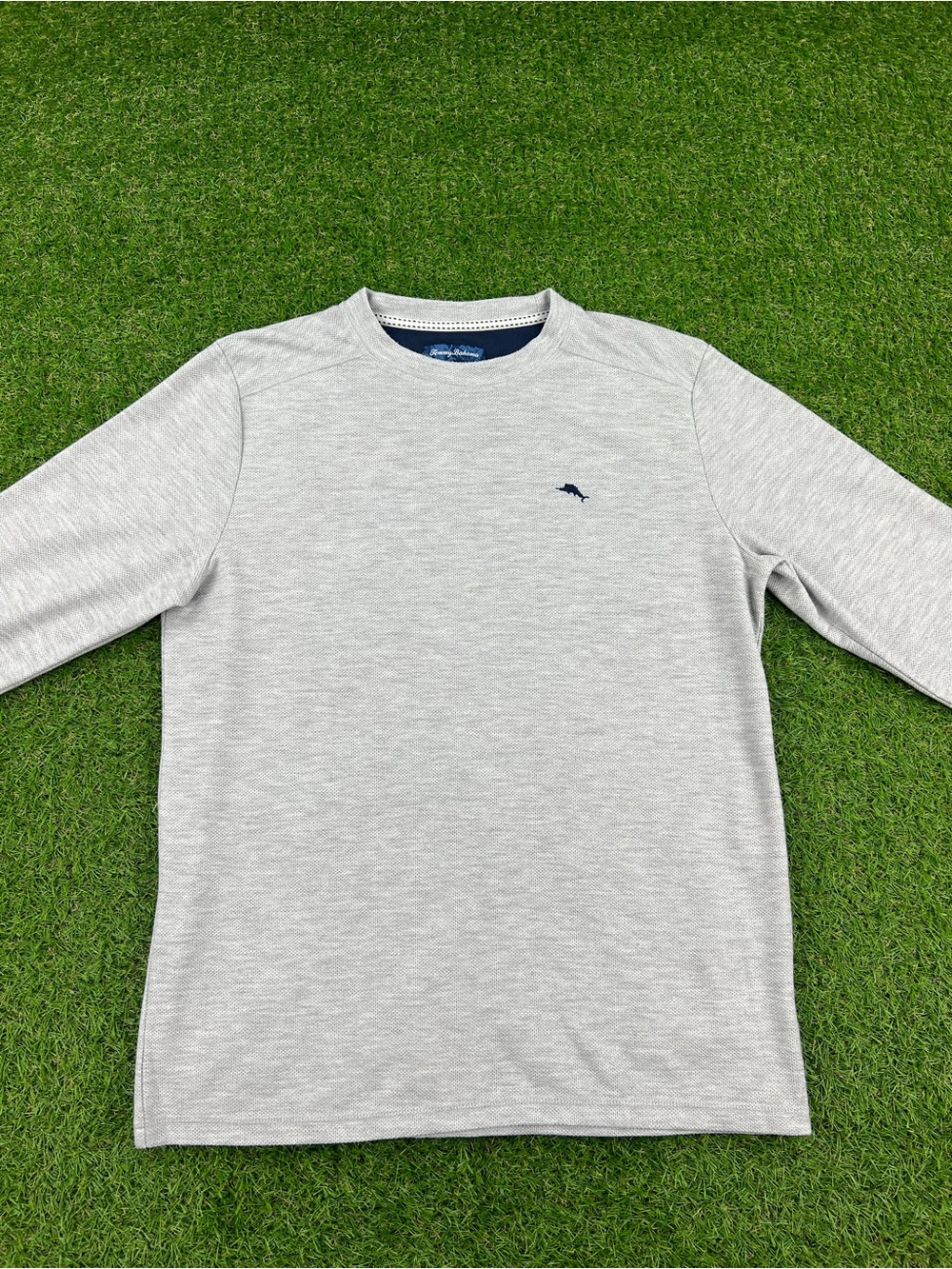 Tommy Bahama Mens Long Sleeve Crewneck Knit Loung Top Heather Gray Size M